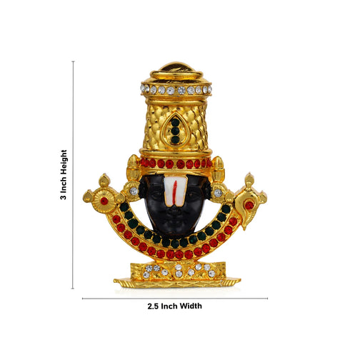Giri Balaji Murti Multicolour Stone Balaji Idol/ Gold Polish Balaji Statue For Car